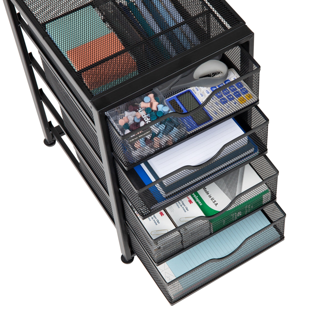 Mind Reader Black 4-Drawer 12.3-in File Cabinet