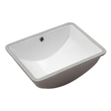 LORDEAR 18.25 in. Undermount Vessel Sink Modern in Pure White Rectangle Porcelain Ceramic Lavatory Vanity Bathroom Sink