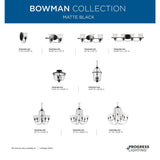 Progress Lighting Bowman 4-Light Cottage White Coastal Clear Glass Bell Medium Hanging Pendant Light