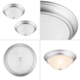 Project Source 2-Pack 13-in Satin Nickel Traditional Flush Mount Light