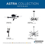 Progress Lighting Astra 6-Light Matte Black Modern/Contemporary Chandelier