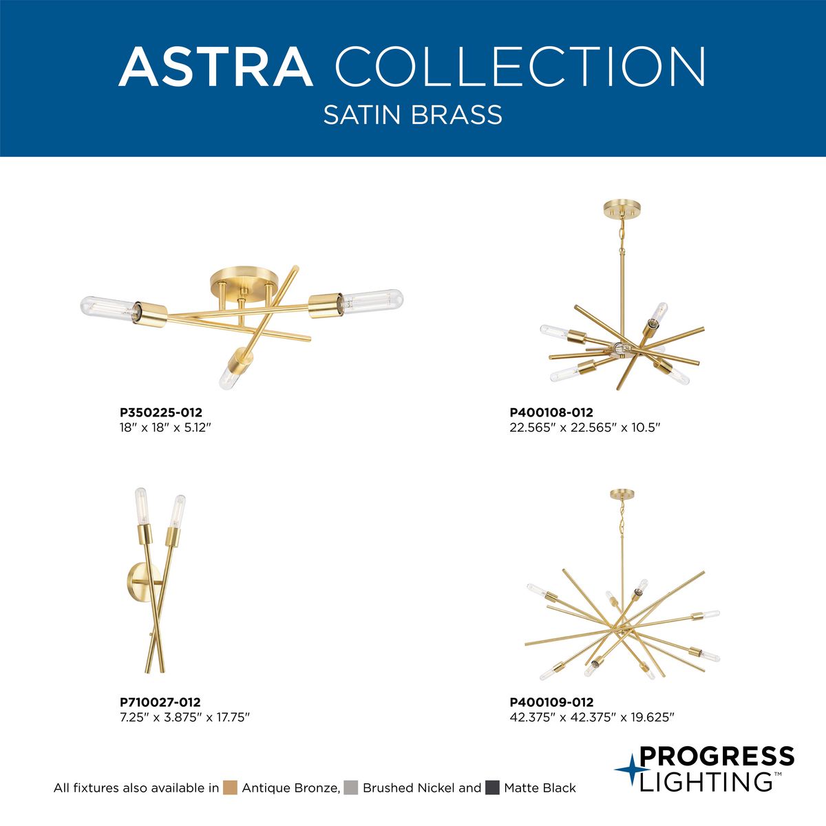 Progress Lighting Astra 6-Light Antique Bronze Modern/Contemporary Chandelier