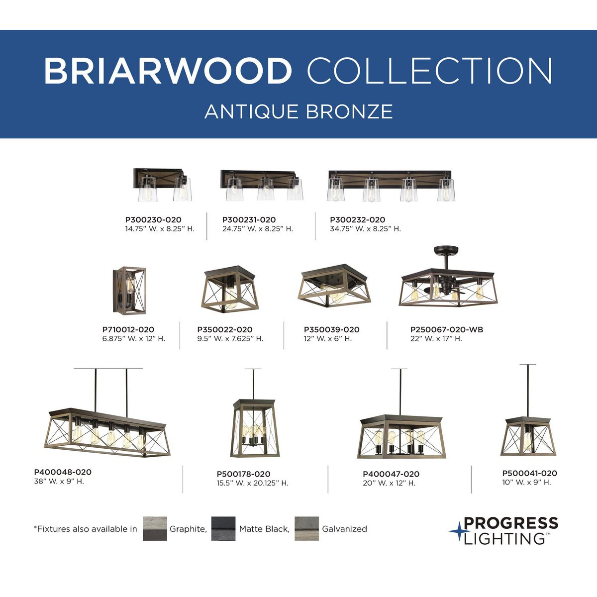 Progress Lighting Briarwood 4-Light Black Farmhouse Chandelier