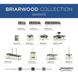 Progress Lighting Briarwood 4-Light Textured Black Farmhouse Rectangle Medium Hanging Pendant Light
