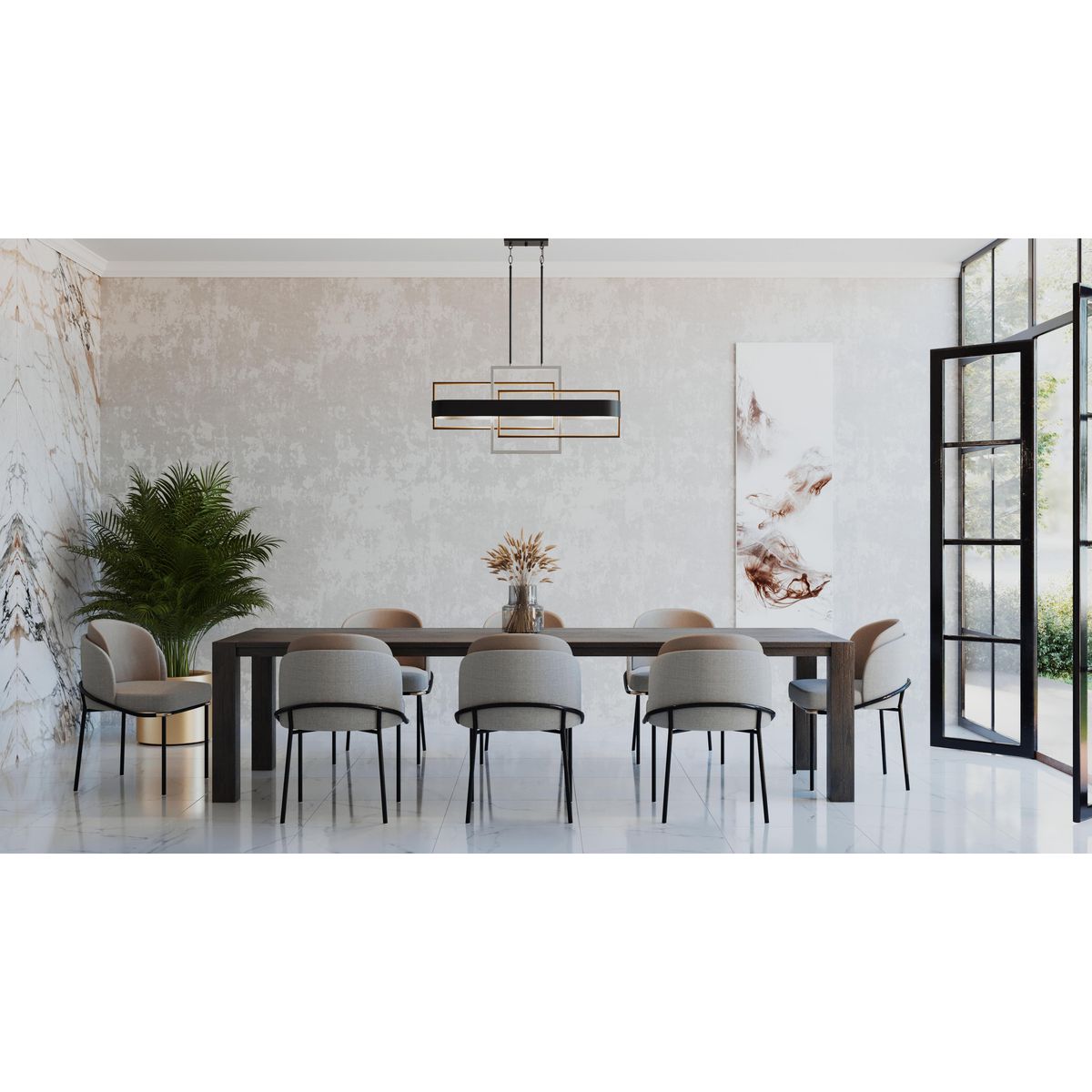 Progress Lighting Adagio 6-Light Matte Black Modern/Contemporary Chandelier