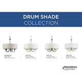 Progress Lighting Drum Shade 5-Light Brushed Nickel Transitional Chandelier