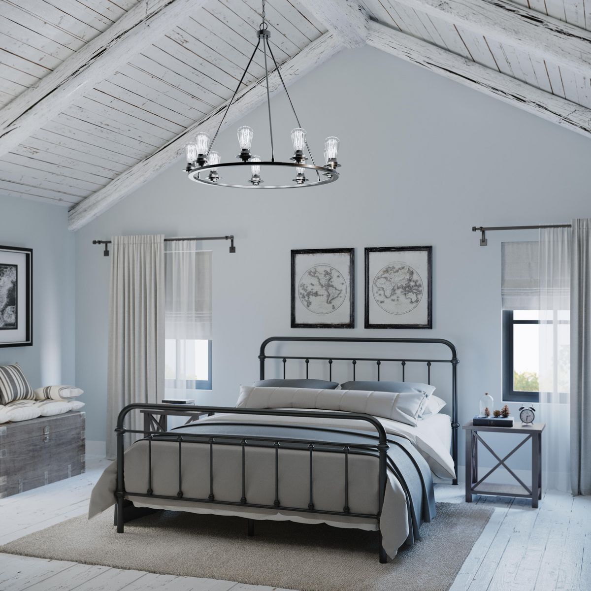 Progress Lighting Debut 9-Light Gray Farmhouse Chandelier