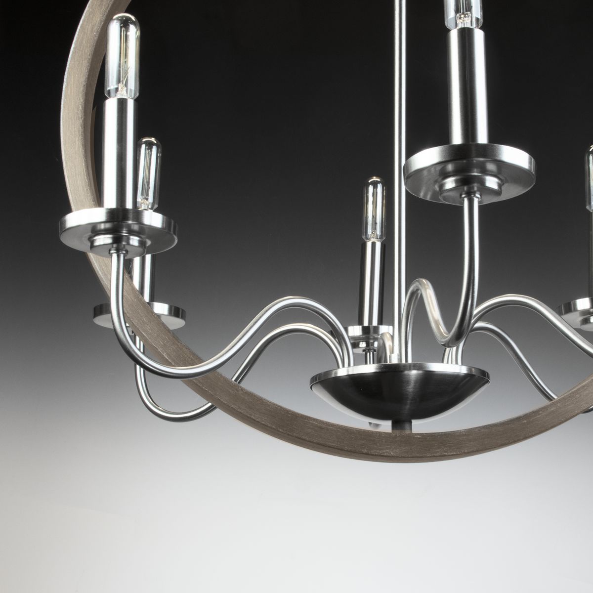 Progress Lighting Fontayne 6-Light Brushed Nickel Farmhouse Chandelier