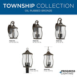 Progress Lighting Township 3-Light Oil Rubbed Bronze Beveled Glass Lantern Pendant, 19.75-in H x 8-in W, Indoor/Outdoor
