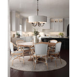 Progress Lighting Drum Shade 5-Light Antique Off-white Transitional Chandelier