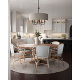 Progress Lighting Drum Shade 5-Light Matte Black Farmhouse Chandelier