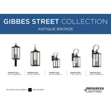 Progress Lighting Gibbes Street 3-Light Antique Bronze Traditional Beveled Glass Lantern Medium Indoor/Outdoor Hanging Pendant Light