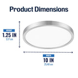 Project Source 2-Pack 10-in Brushed Nickel Transitional Flush Mount Light ENERGY STAR