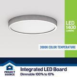 Project Source 2-Pack 10-in Brushed Nickel Transitional Flush Mount Light ENERGY STAR