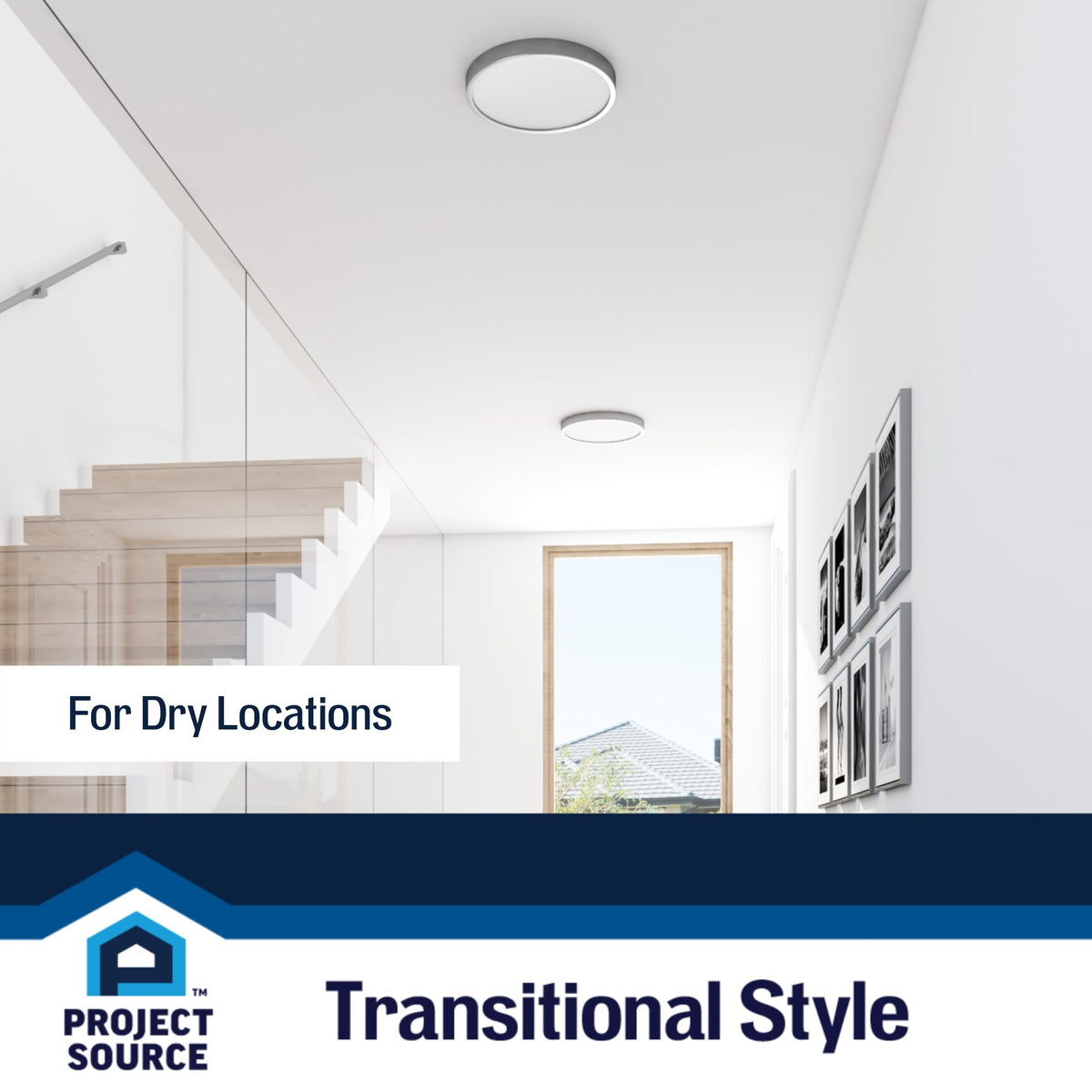 Project Source 2-Pack 10-in Brushed Nickel Transitional Flush Mount Light ENERGY STAR