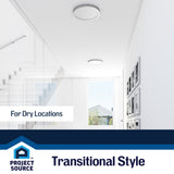 Project Source 2-Pack 12-in Brushed Nickel Transitional Integrated LED Flush Mount Light, 3000K, Dimmable