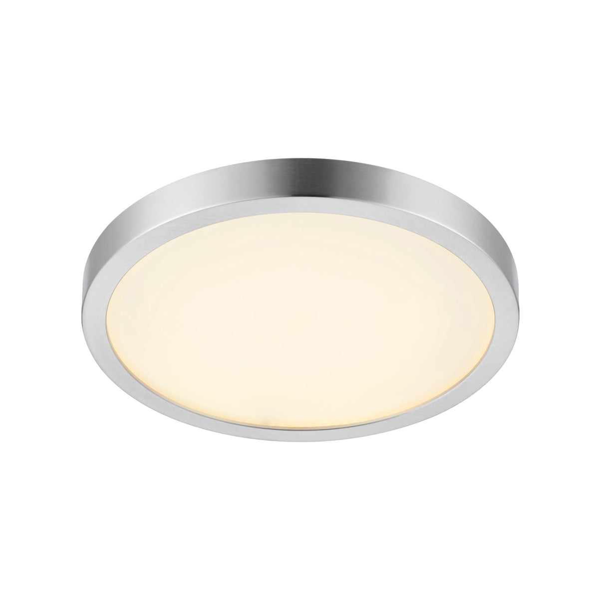 Project Source 2-Pack 12-in Brushed Nickel Transitional Integrated LED Flush Mount Light, 3000K, Dimmable