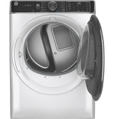 GE 7.8-cu ft Stackable Gas Dryer with Steam, Wi-Fi & Reversible Door (White) ENERGY STAR