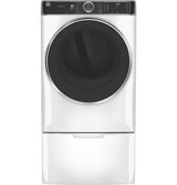 GE 7.8-cu ft Stackable Gas Dryer with Steam, Wi-Fi & Reversible Door (White) ENERGY STAR