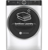 GE 7.8-cu ft Stackable Gas Dryer with Steam, Wi-Fi & Reversible Door (White) ENERGY STAR