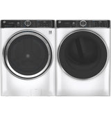 GE 7.8-cu ft Stackable Gas Dryer with Steam, Wi-Fi & Reversible Door (White) ENERGY STAR