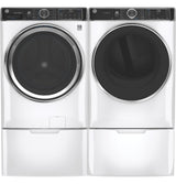 GE 7.8-cu ft Stackable Gas Dryer with Steam, Wi-Fi & Reversible Door (White) ENERGY STAR