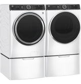 GE 7.8-cu ft Stackable Gas Dryer with Steam, Wi-Fi & Reversible Door (White) ENERGY STAR