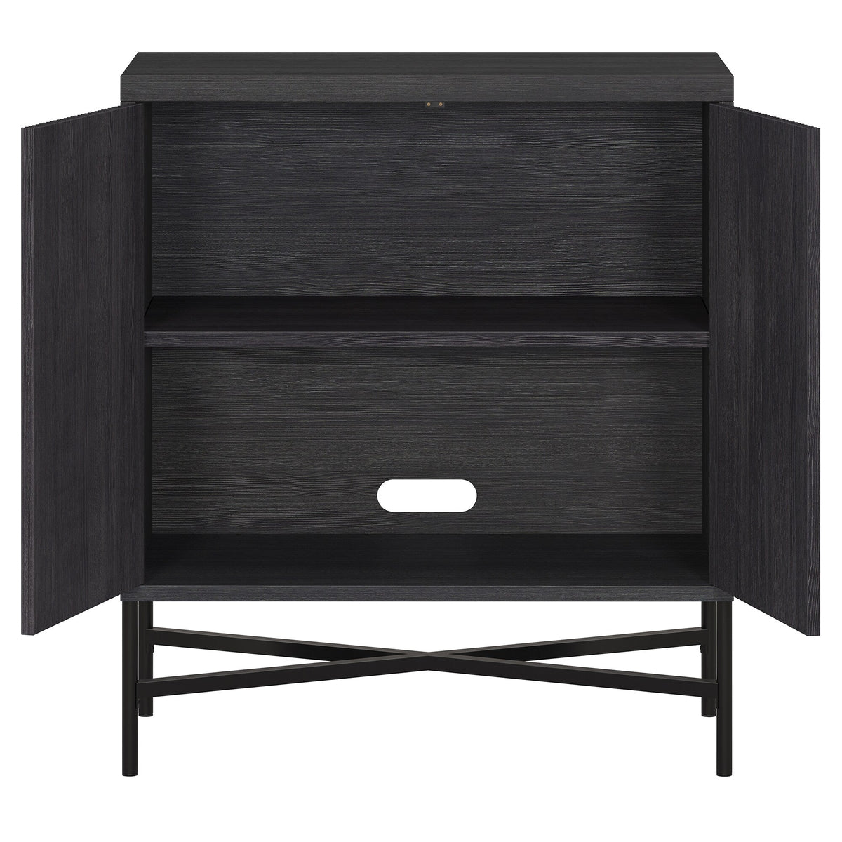 Hailey Home Brighton Charcoal Gray 2-Shelf Office Cabinet