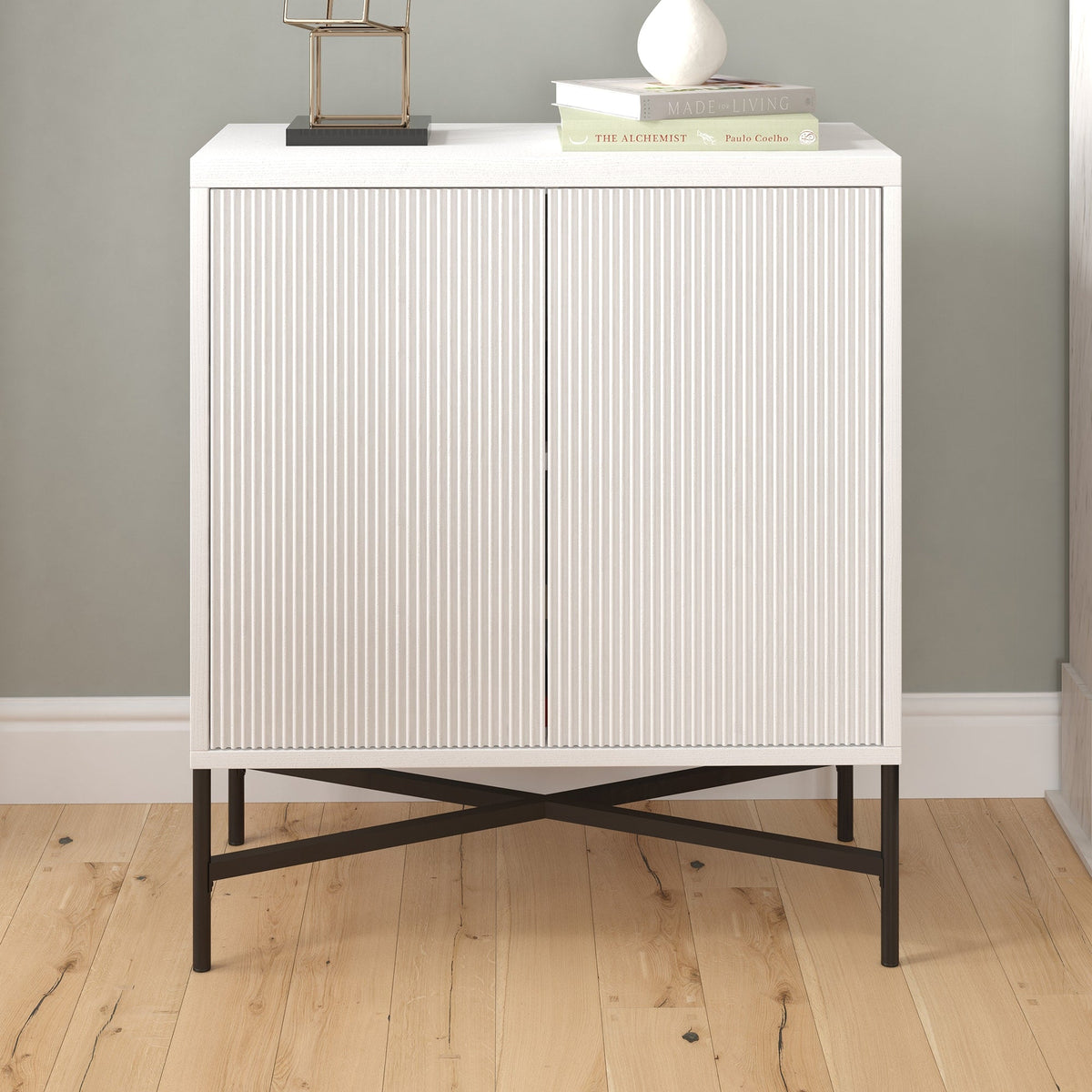 Hailey Home Brighton White 2-Shelf Office Cabinet