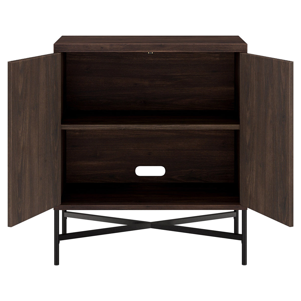 Hailey Home Brighton Alder Brown 2-Shelf Office Cabinet
