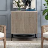 Hailey Home Brighton Antiqued Gray Oak 2-Shelf Office Cabinet