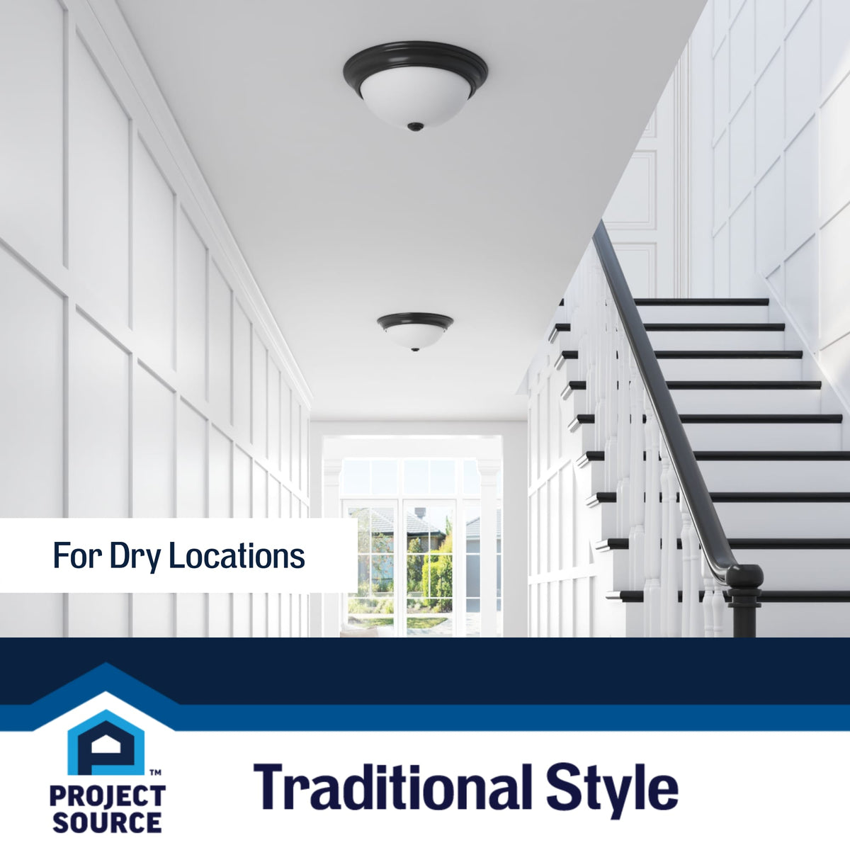 Project Source 2-Pack 13-in Bronze Modern/Contemporary Flush Mount Light