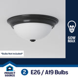 Project Source 2-Pack 13-in Bronze Modern/Contemporary Flush Mount Light