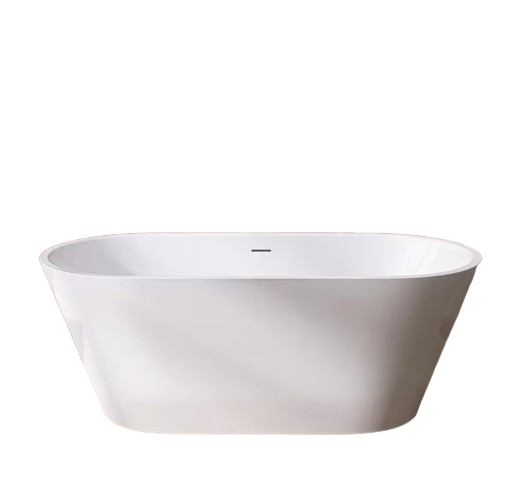 63 in. x 29.5 in. Free Standing Soaking Tubs Flatbottom Acrylic Freestanding Bathtub with Anti-Clogging Drain in White