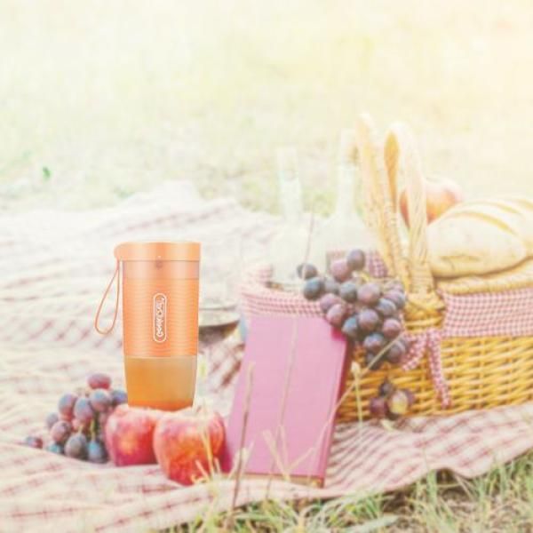 10 oz. Single Speed Orange Portable Personal Blender with USB Rechargeable