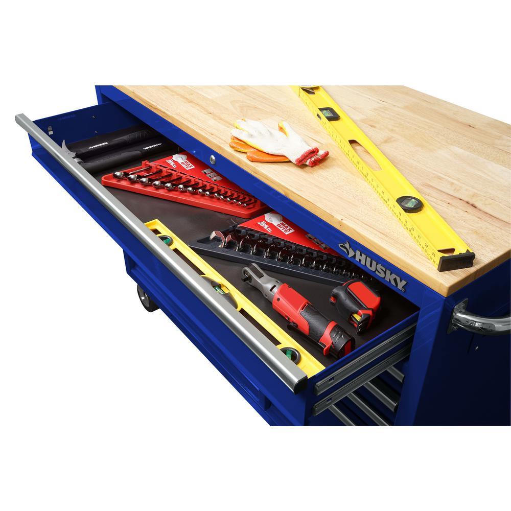 52 in. 9-Drawer Mobile Workbench in Gloss Blue - Super Arbor
