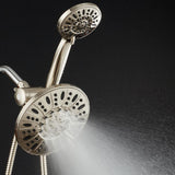 48-spray 7 in. Dual Shower Head and Handheld Shower Head with Body spray in Brushed Nickel - Super Arbor