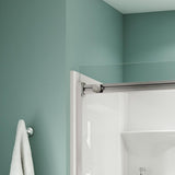 Coronado Acrylx 60 in. x 30 in. Single Threshold Right Drain Shower Kit in White with Bench with Door in Chrome