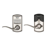 917 SmartCode Satin Nickel Electronic Single-Cylinder Tustin Door Lever Featuring SmartKey Security - Super Arbor