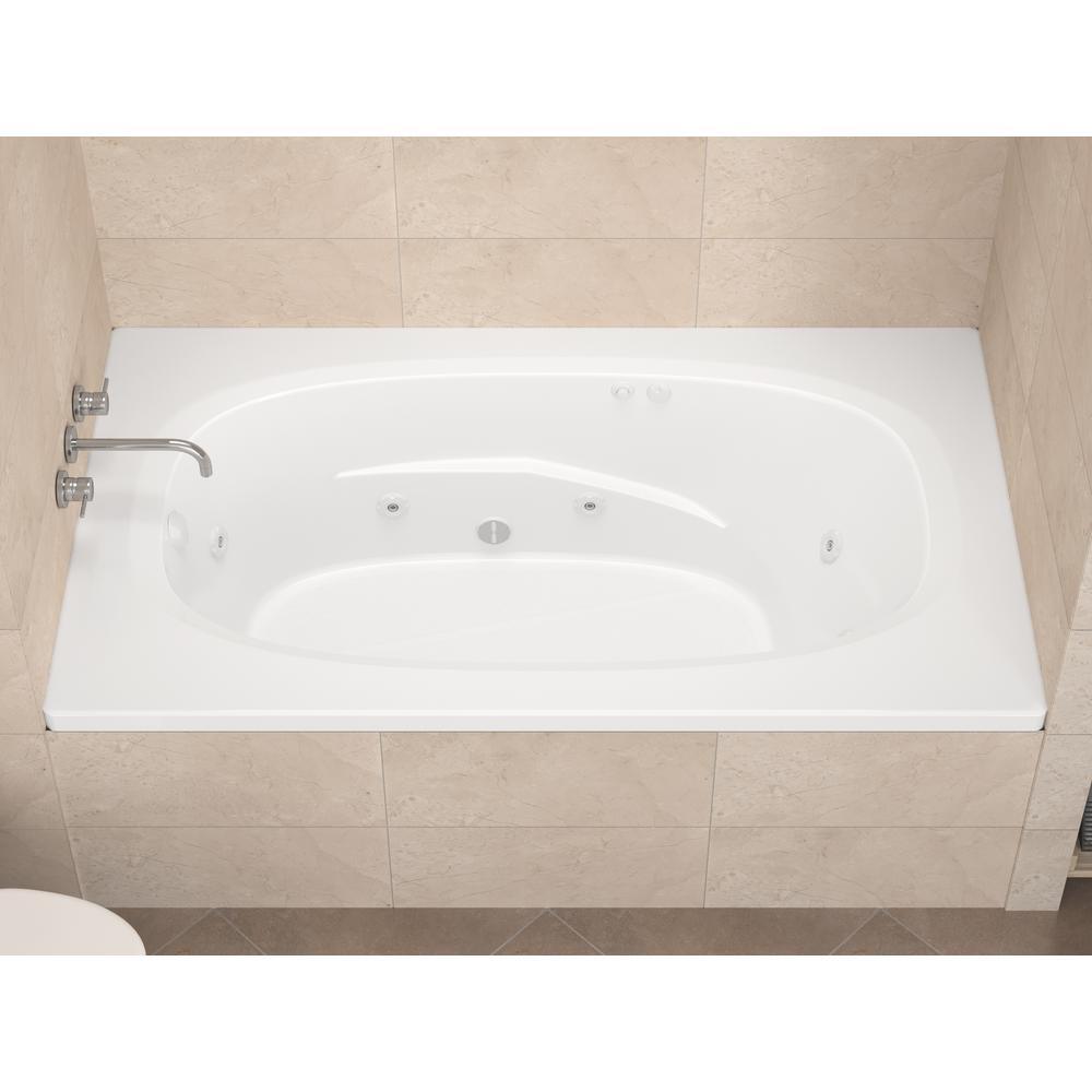 Tiger's Eye 6 ft. Rectangular Drop-in Whirlpool Bathtub in White - Super Arbor