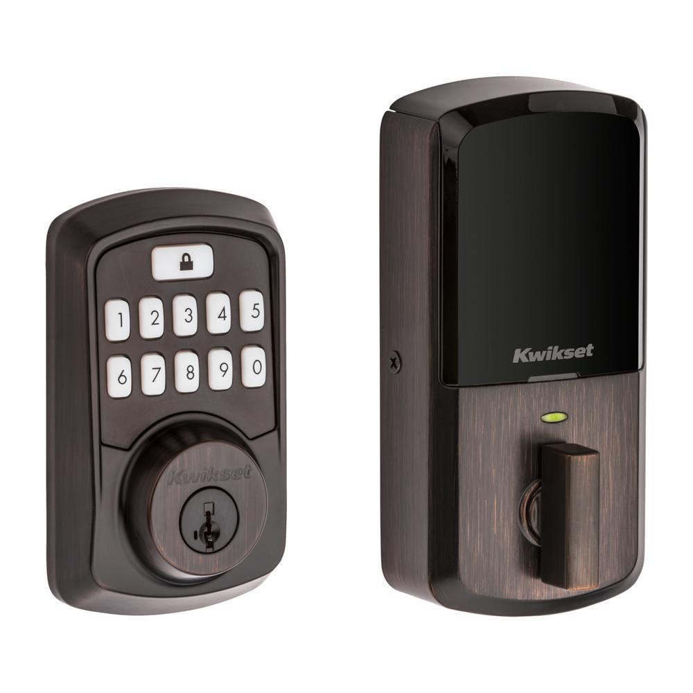 Aura Satin Nickel Single Cylinder Electronic Bluetooth Keypad Smart Lock Deadbolt featuring SmartKey Security - Super Arbor
