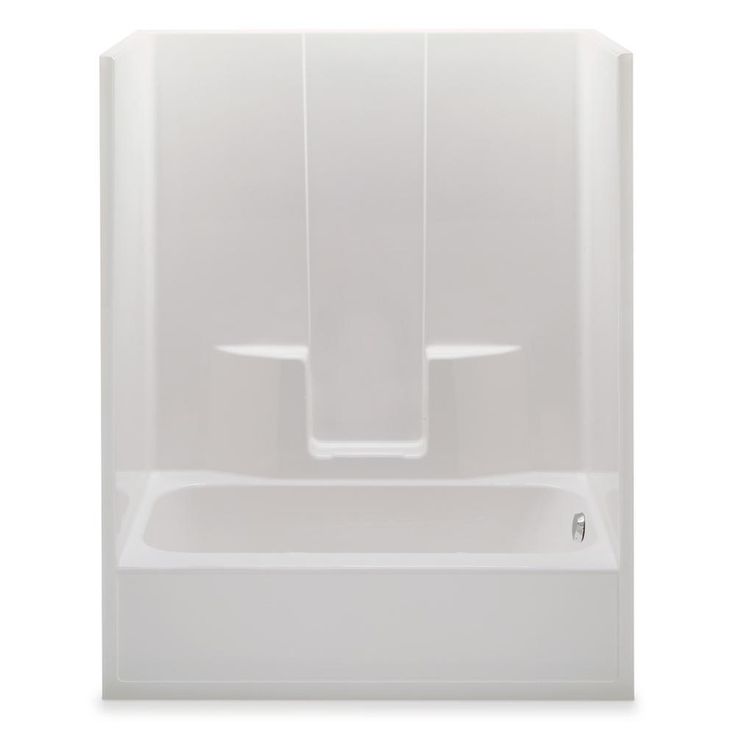 Everyday 60 in. x 34.5 in. x 76.5 in. 1-Piece Bath and Shower Kit with Right Drain in White