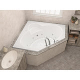 Malachite Diamond 5 ft. Acrylic Corner Drop-in Whirlpool Air Bathtub in White - Super Arbor