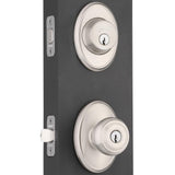Wakefield Satin Nickel Single Cylinder Deadbolt with Georgian Entry Door Knob Combo Pack - Super Arbor