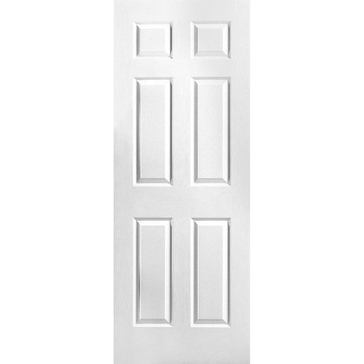 30 in. x 80 in. Textured 6-Panel Hollow Core Primed Composite Interior Door Slab - Super Arbor