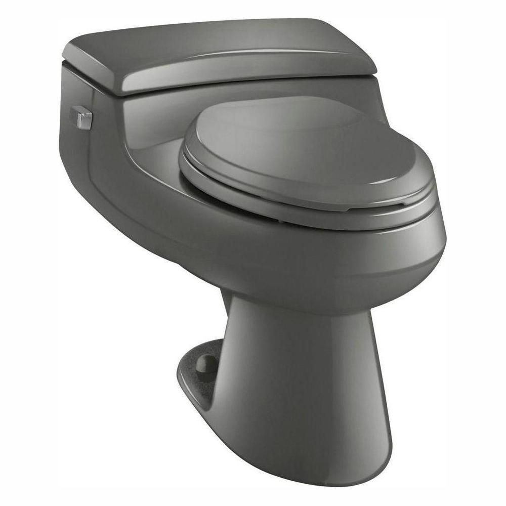 San Raphael Comfort Height 1-piece 1 GPF Single Flush Elongated Toilet in Black, Seat Included - Super Arbor