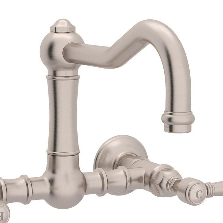 Rohl Country Kitchen Satin Nickel 2-Handle Wall-Mount Bridge Handle Kitchen Faucet