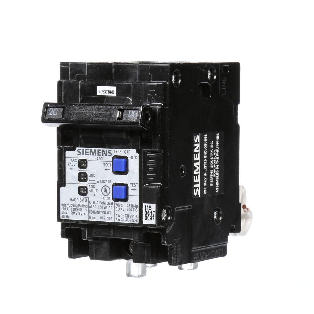 Type QAF 20 Amp Double-Pole Combination AFCI Circuit Breaker - Super Arbor