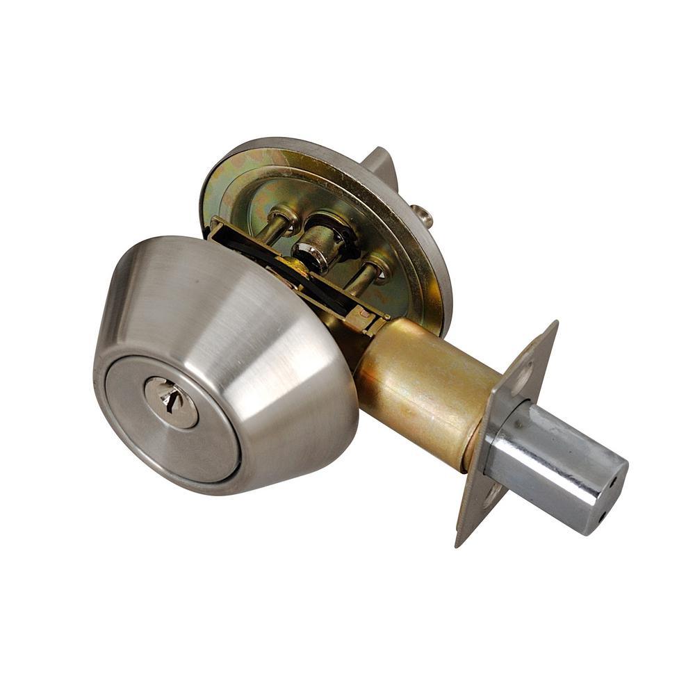 Stainless Steel Entry Door Lock Single Cylinder Deadbolt with 6 KW1 Keys (3-Pack, Keyed Alike) - Super Arbor