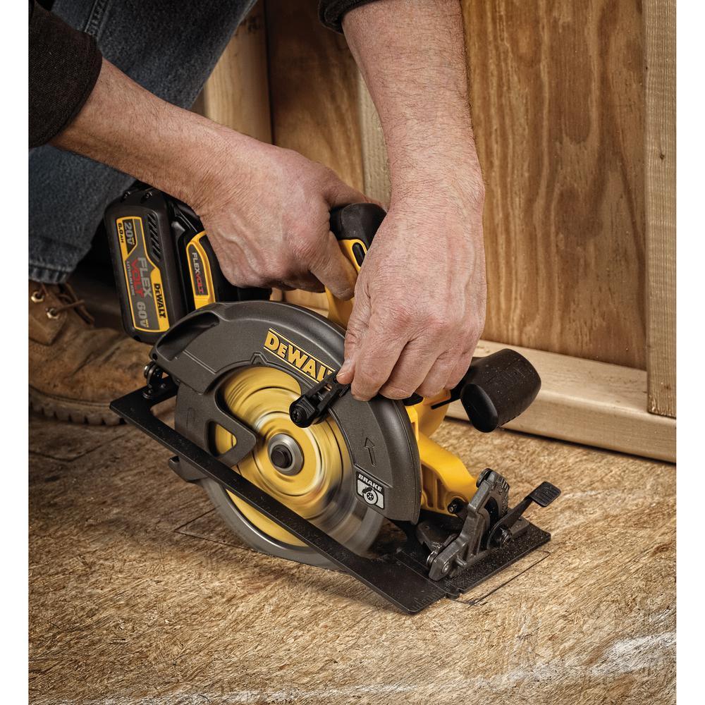 FLEXVOLT 60-Volt MAX Lithium-Ion Cordless Brushless 7-1/4 in. Circular Saw with Battery and Bonus 1/2 in. Impact Wrench - Super Arbor